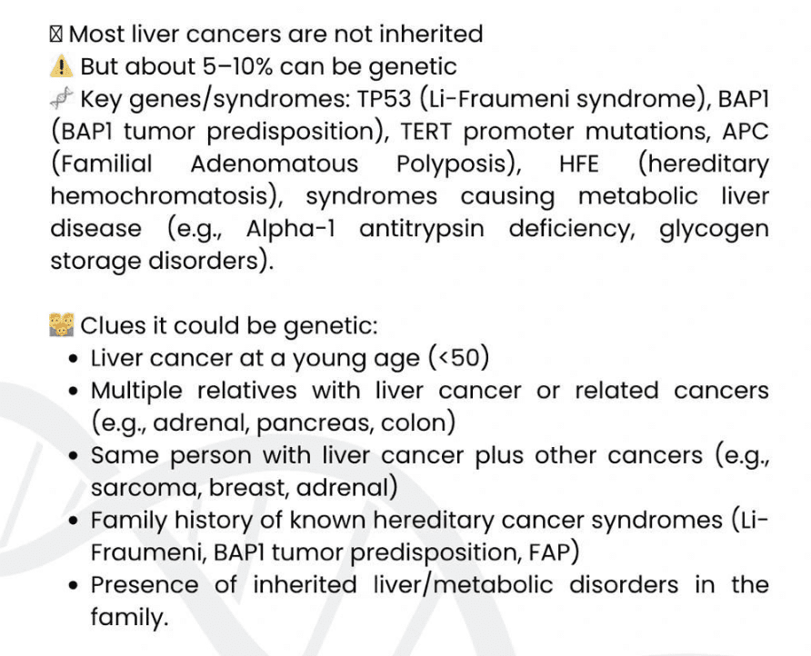 Liver cancer - genetidoc Genetic clinic and DNA testing lab